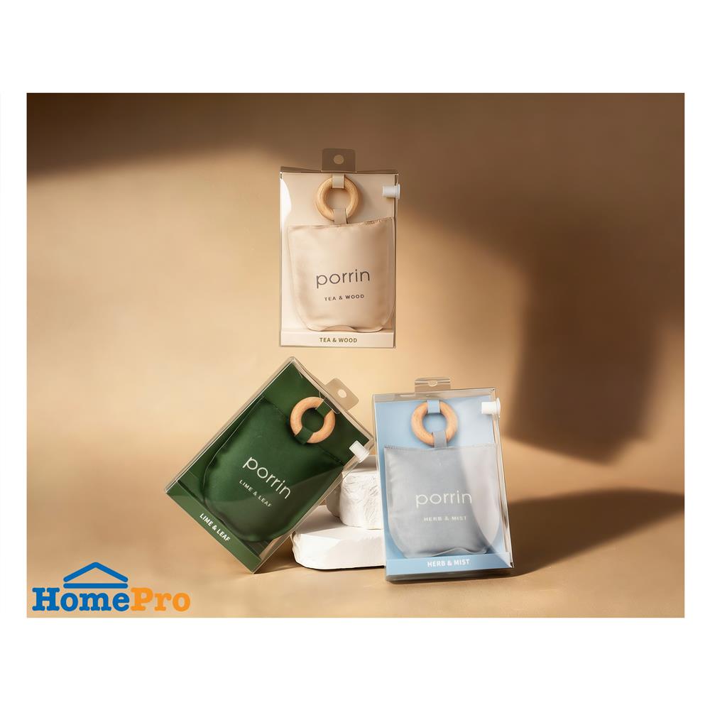 ถุงหอมปรับอากาศ PORRIN MINIMAL LIME & LEAF 30 กรัม สีเขียว
