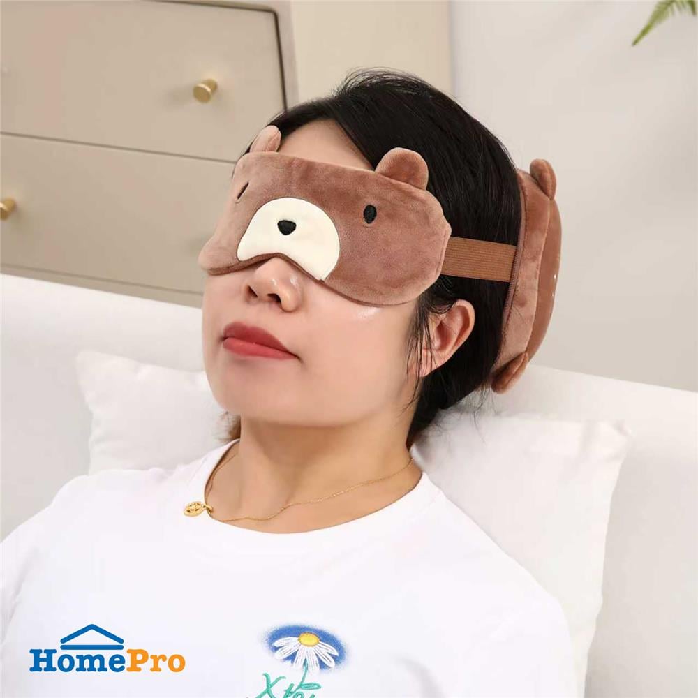 หมอนรองคอผ้าปิดตา SNAZZ LITTLE-B 6x6 นิ้ว สีน้ำตาล