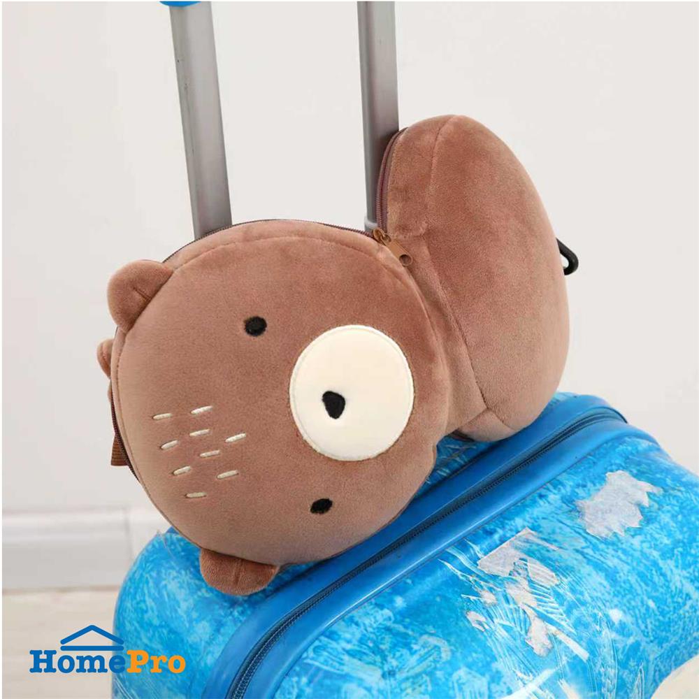 หมอนรองคอผ้าปิดตา SNAZZ LITTLE-B 6x6 นิ้ว สีน้ำตาล