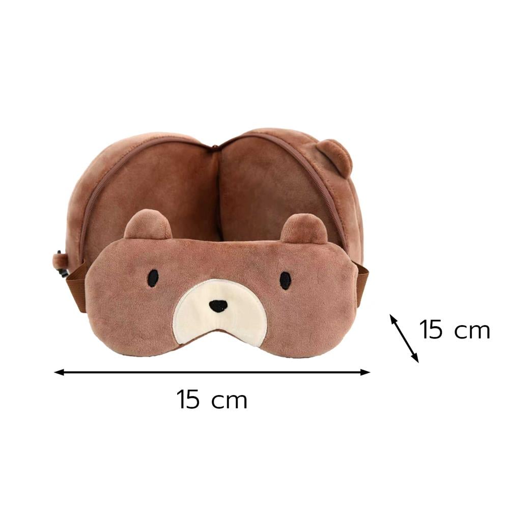 หมอนรองคอผ้าปิดตา SNAZZ LITTLE-B 6x6 นิ้ว สีน้ำตาล