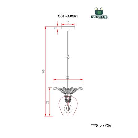 ไฟช่อ SUCCESS SCP-3980/1 สีทอง/ชา/ดำ 1 หัว_3