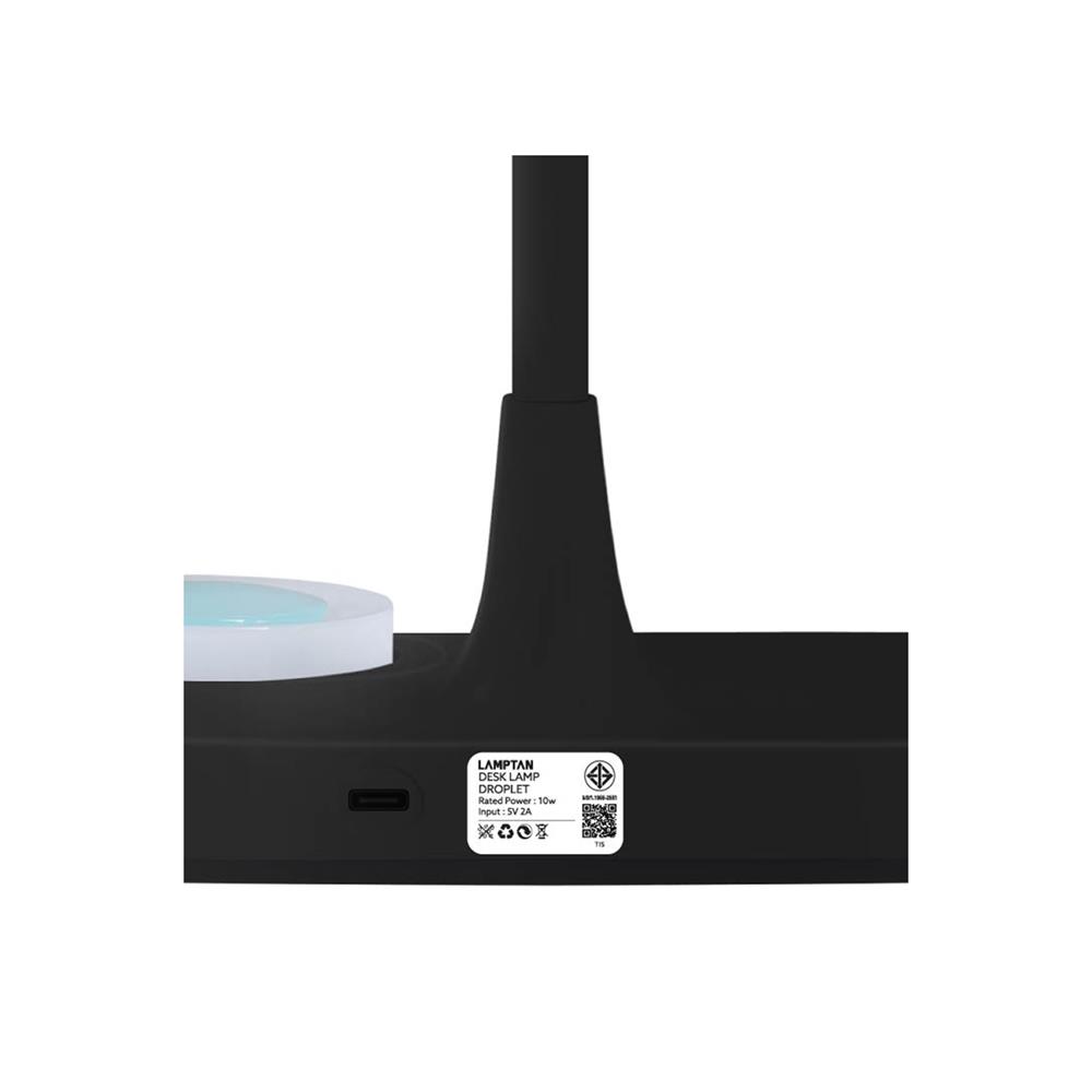 ไฟอ่านหนังสือ LED LAMPTAN DROPLET-BK 10 วัตต์ COOL WHITE สีดำ