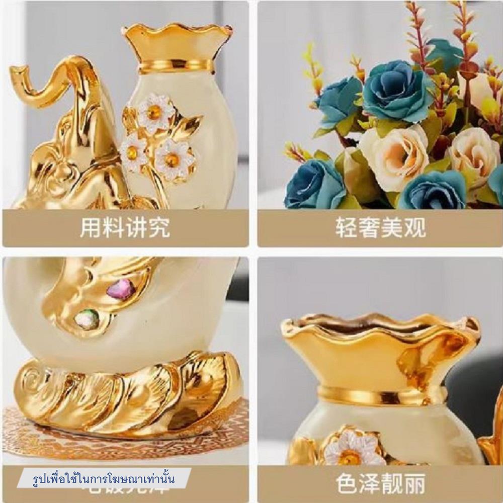 ของตกแต่ง แจกันพร้อมดอกกุหลาบ INTERY CT209E041_16 สีชมพู