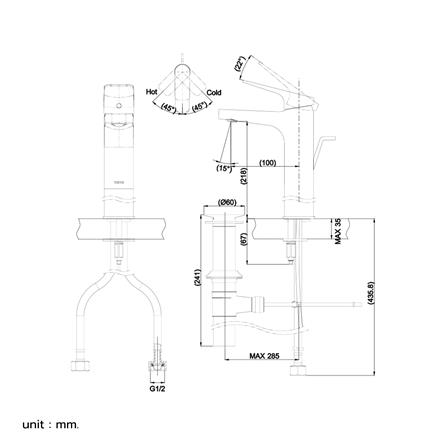 ก๊อกอ่างล้างหน้าผสม TOTO TTLR302FVK-1R_1