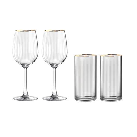 ชุดแก้วไวน์ 425 มล. และแก้วน้ำสูง 370 มล. OCEAN GLASS ANNIVERSARY MADISON RD GOLD RIMMING (แพ็ก 4 ชิ้น)_0