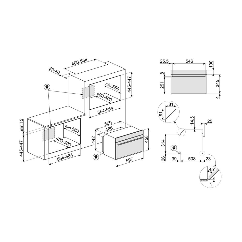 เตาอบฝังดิจิตอล SMEG SO4102M1G (COMBI MICROWAVE)