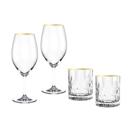 ชุดแก้วไวน์ 425 มล. และแก้ววิสกี้ 350 มล. OCEAN GLASS RETIREMENT CB GOLD RIMIMG (แพ็ก 4 ชิ้น)_0