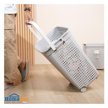 ตะกร้าผ้าล้อลาก PLIM BUBBLE HH-1226 สีเทา_4