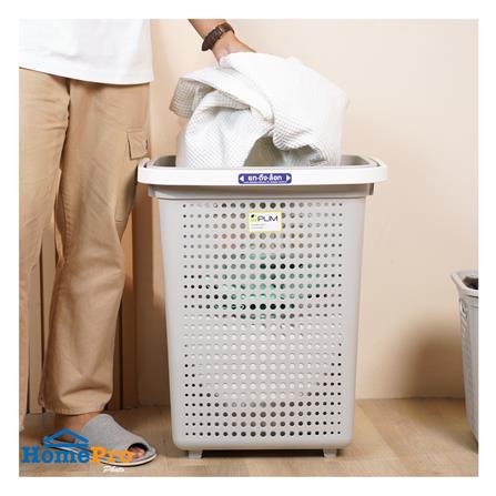 ตะกร้าผ้าล้อลาก PLIM BUBBLE HH-1226 สีเทา_4
