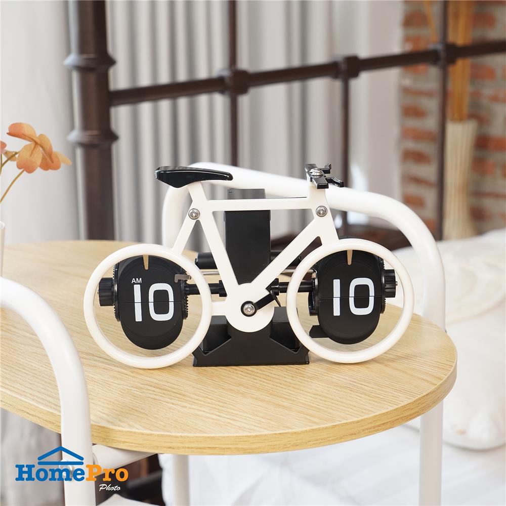 นาฬิกาตั้งโต๊ะ SNAZZ MC3 BICYCLE 8.2x4.9 นิ้ว สีขาว