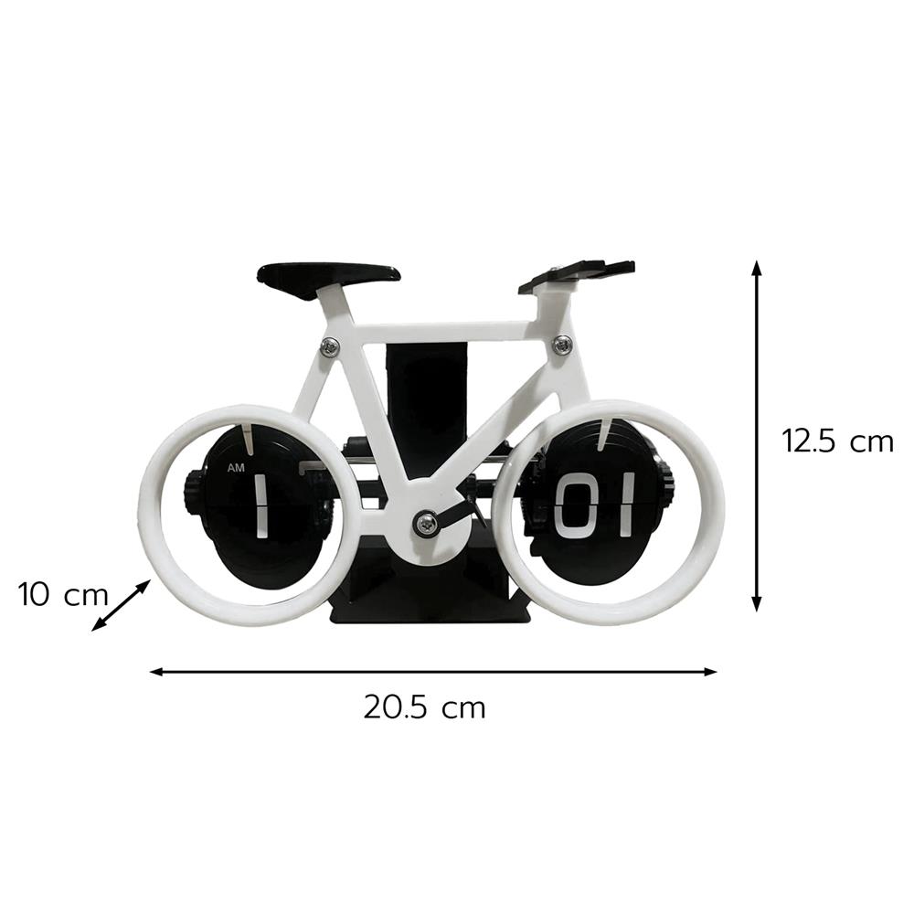 นาฬิกาตั้งโต๊ะ SNAZZ MC3 BICYCLE 8.2x4.9 นิ้ว สีขาว