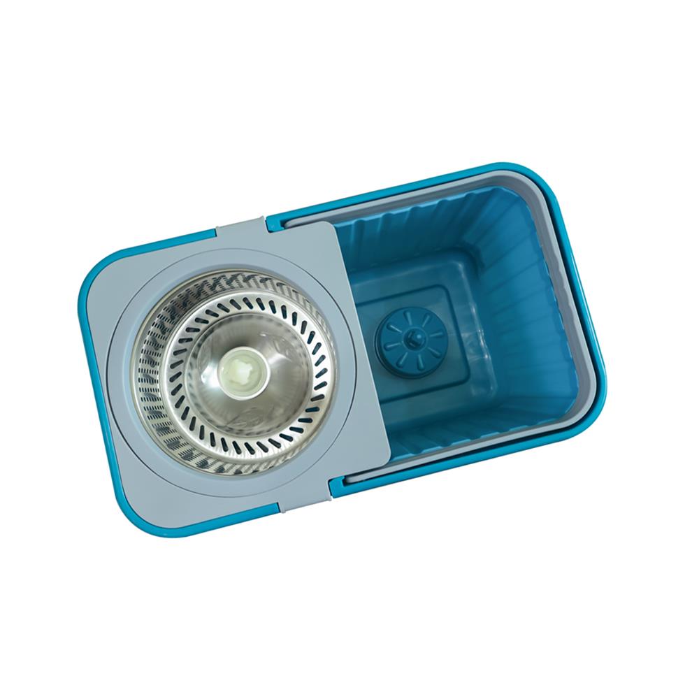 ชุดถังปั่นสเตนเลสพลาสติกพร้อมไม้ม็อบ ACCO สีเทา/ฟ้า