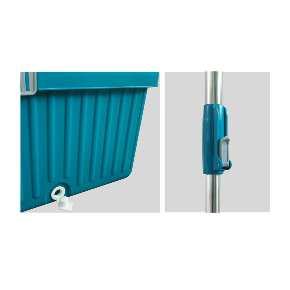 ชุดถังปั่นสเตนเลสพลาสติกพร้อมไม้ม็อบ ACCO สีเทา/ฟ้า