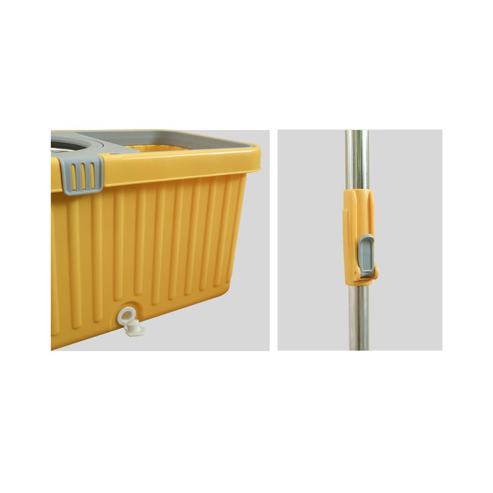 ชุดถังปั่นสเตนเลสพลาสติกพร้อมไม้ม็อบ ACCO สีเหลือง