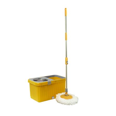 ชุดถังปั่นสเตนเลสพลาสติกพร้อมไม้ม็อบ ACCO สีเหลือง_1