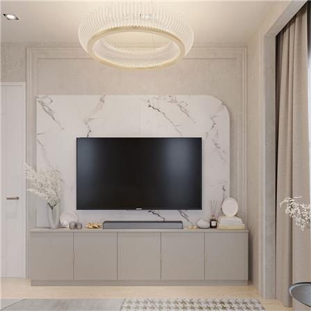 ชุดตู้วางทีวี SB BUILT IN 19240338 240 ซม. สี PASTELA CREAM_1