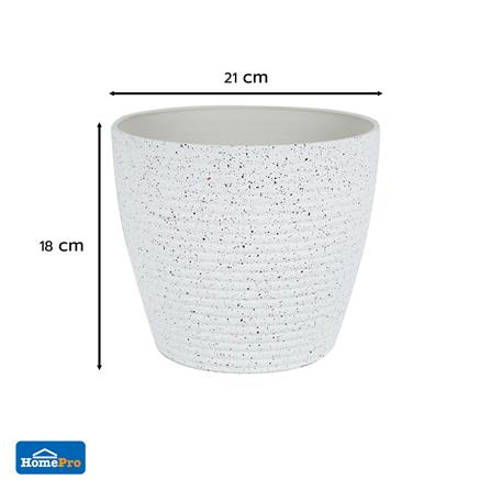 กระถางพลาสติก SPRING MORE 21 ซม. สีขาว_4