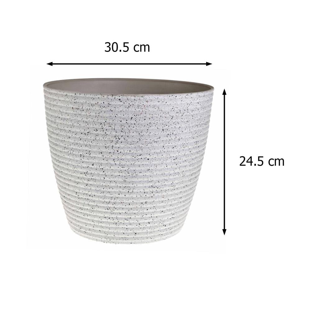กระถางพลาสติก SPRING MORE 30 ซม. สีขาว