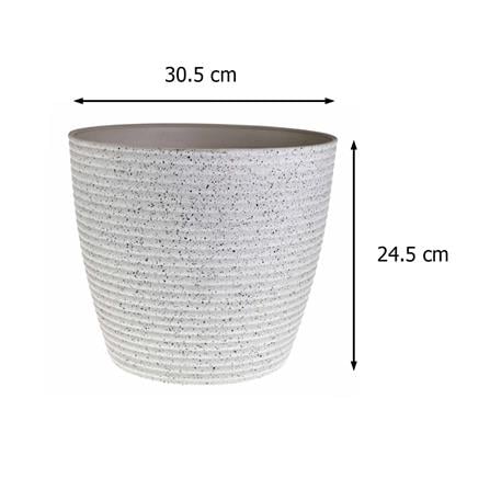 กระถางพลาสติก SPRING MORE 30 ซม. สีขาว_1