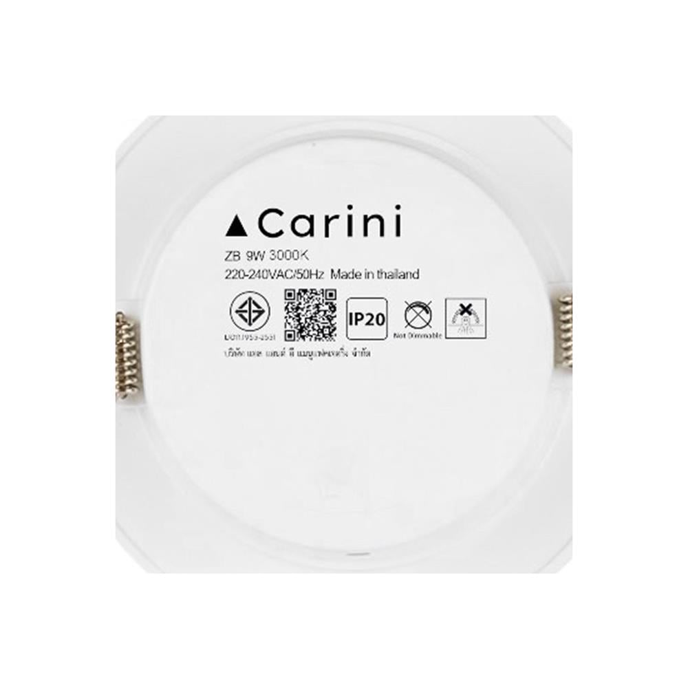ดาวน์ไลท์ LED CARINI ZB 3.7 นิ้ว 9 วัตต์ WARM WHITE สีขาว