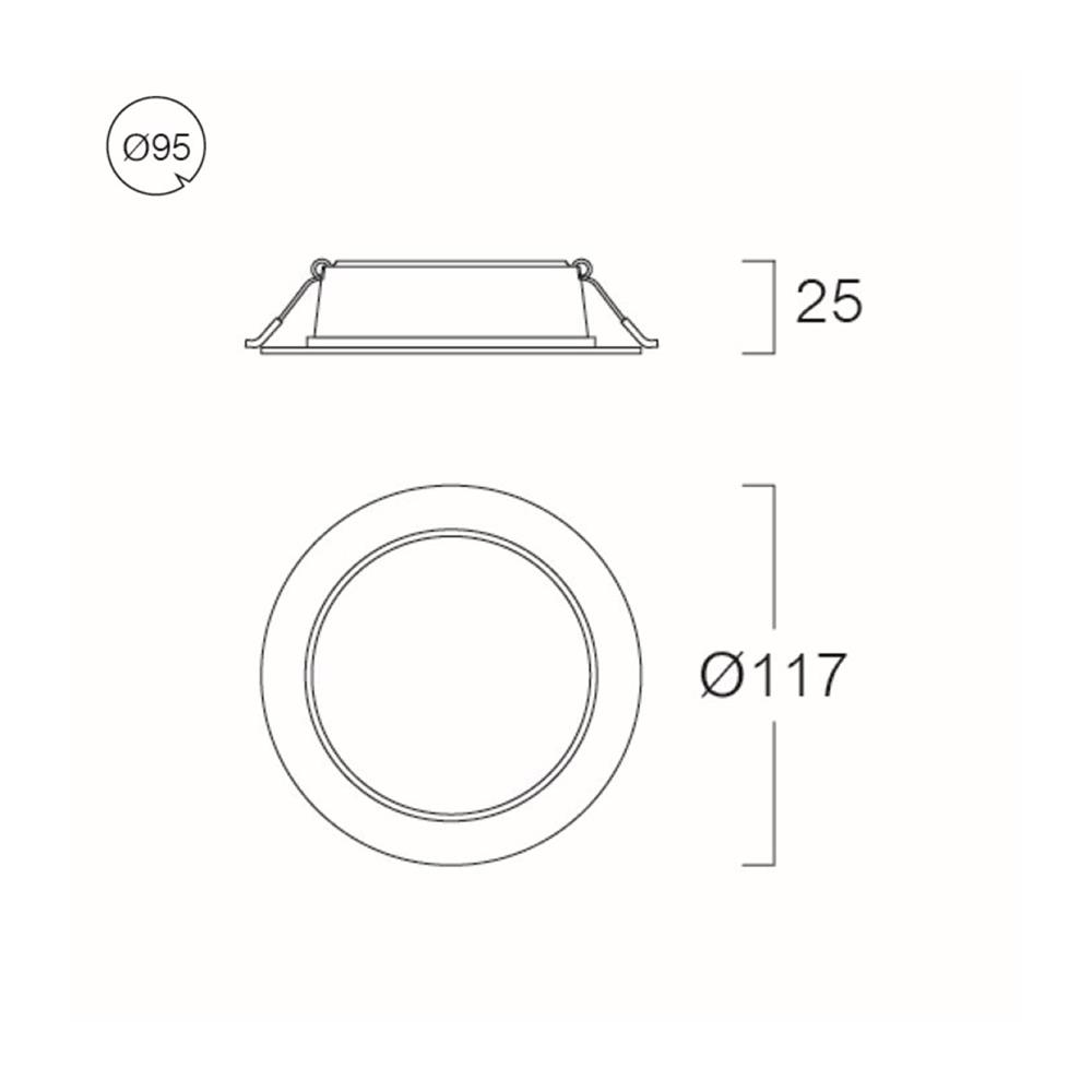 ดาวน์ไลท์ LED CARINI ZB 3.7 นิ้ว 9 วัตต์ WARM WHITE สีขาว