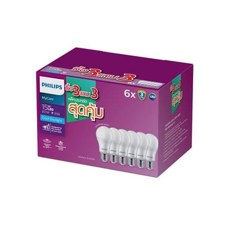 หลอด LED PHILIPS A60 15 วัตต์ DAYLIGHT E27 (แพ็ก 6 ชิ้น)_1