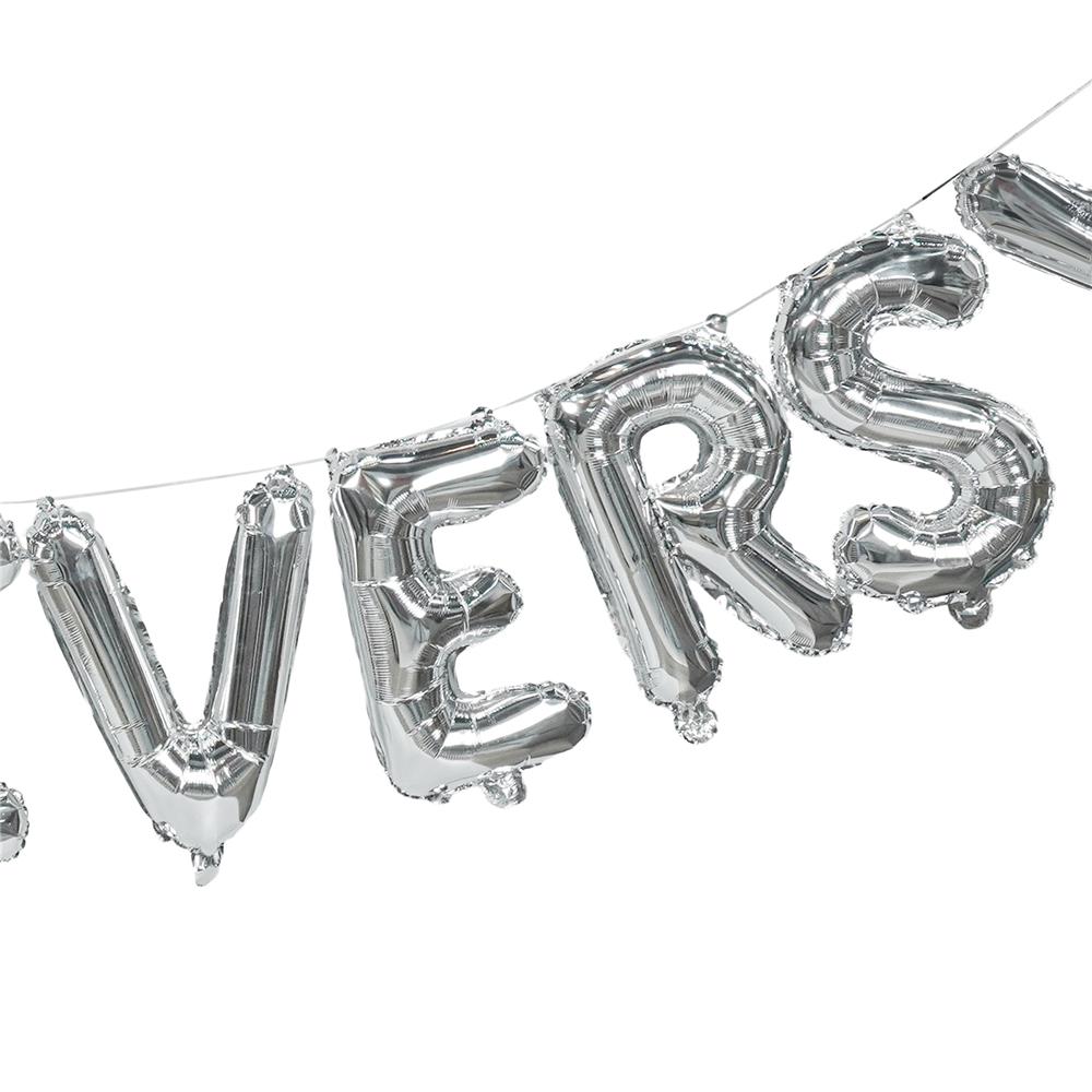 ลูกโป่งฟอยล์ ANNIVERSARY SNAZZ 16 นิ้ว สีเงิน-ชมพู