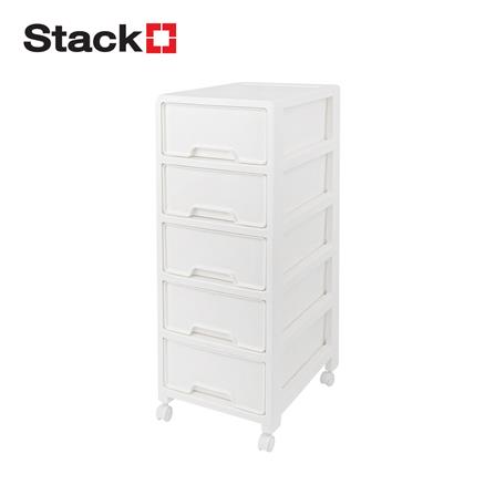 ตู้ลิ้นชัก 5 ชั้น STACKO YURI 43x48.8x109.4 ซม. สีขาว_0