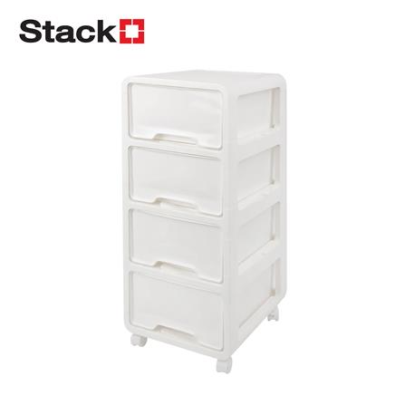ตู้ลิ้นชัก 4 ชั้น STACKO YURI 43x48.8x88.4 ซม. สีขาว_0