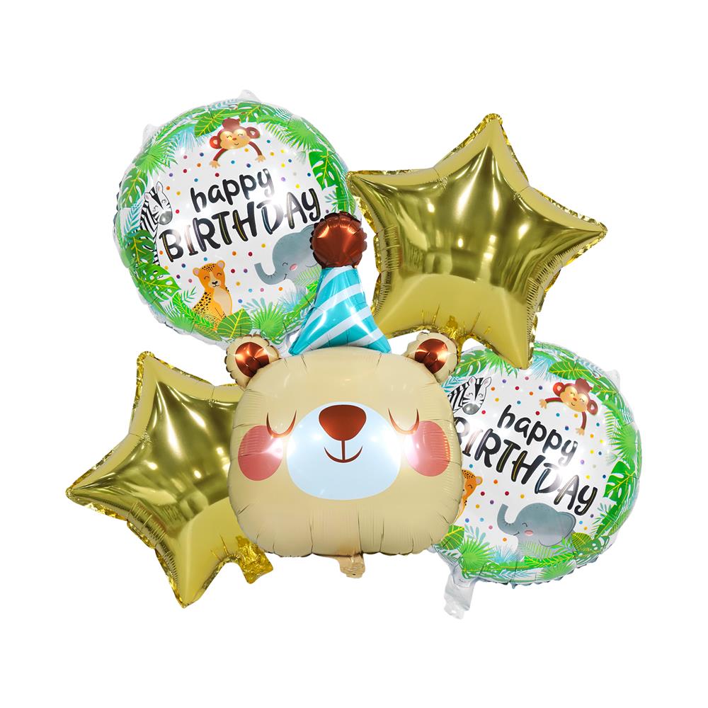 ลูกโป่งฟอยล์ HBD BEAR SNAZZ 18 นิ้ว หลากสี