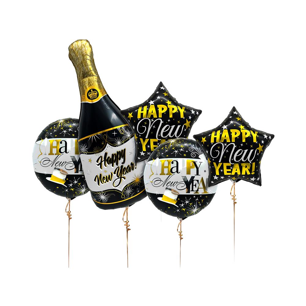 ลูกโป่งฟอยล์ HAPPY NEW YEAR SNAZZ 18 นิ้ว สีดำ