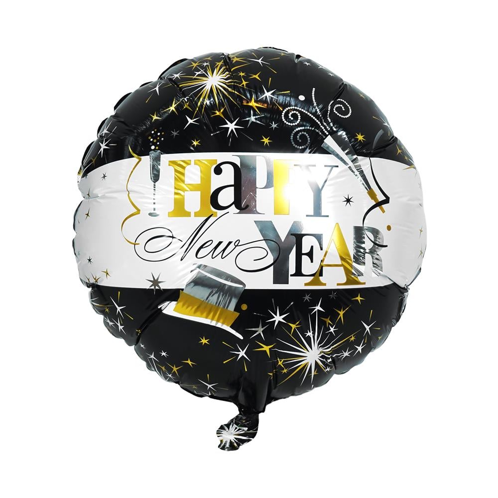 ลูกโป่งฟอยล์ HAPPY NEW YEAR SNAZZ 18 นิ้ว สีดำ