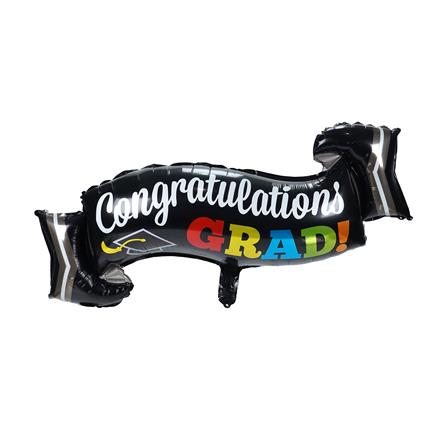 ลูกโป่งฟอยล์ CONGRATULATIONS SNAZZ 16 นิ้ว สีดำ_0