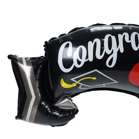 ลูกโป่งฟอยล์ CONGRATULATIONS SNAZZ 16 นิ้ว สีดำ_1