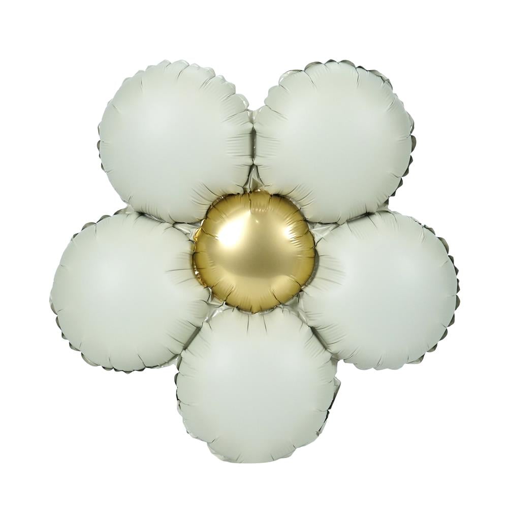 ลูกโป่งฟอยล์ ดอกไม้ตกแต่ง SNAZZ 17 นิ้ว สีเงิน
