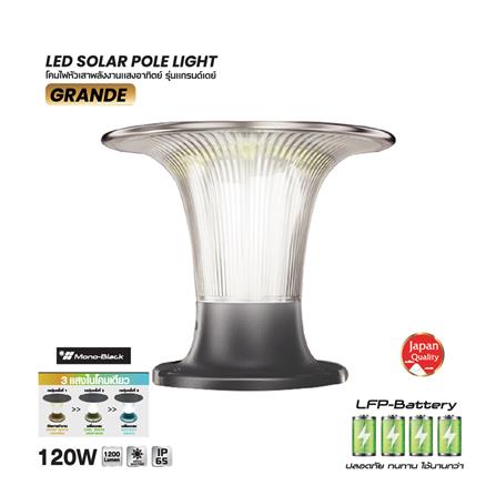 ไฟหัวเสา SOLAR SHINING GRANDE 120 วัตต์ DAYLIGHT/COOL WHITE/WARMWHITE สีดำ_6