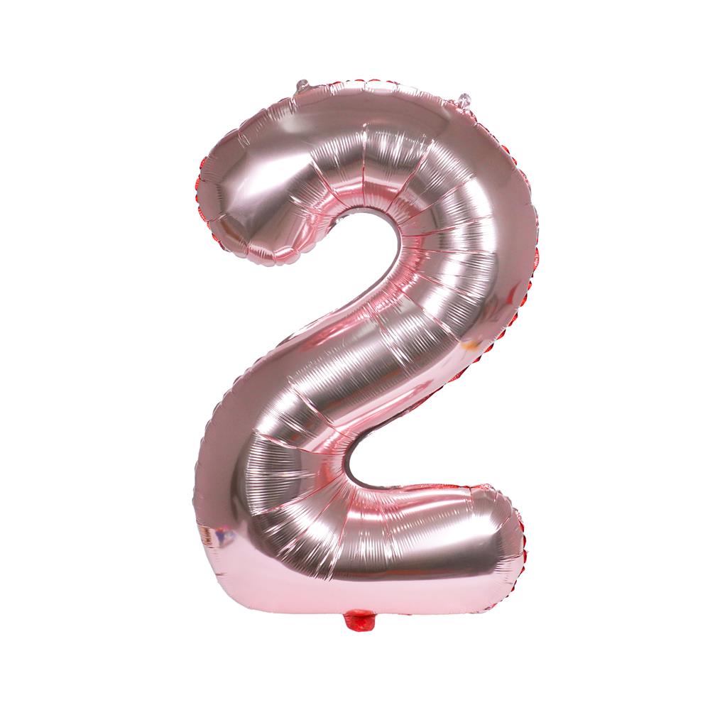 ลูกโป่งฟอยล์ตกแต่ง SNAZZ เลข 2 40 นิ้ว สีชมพู