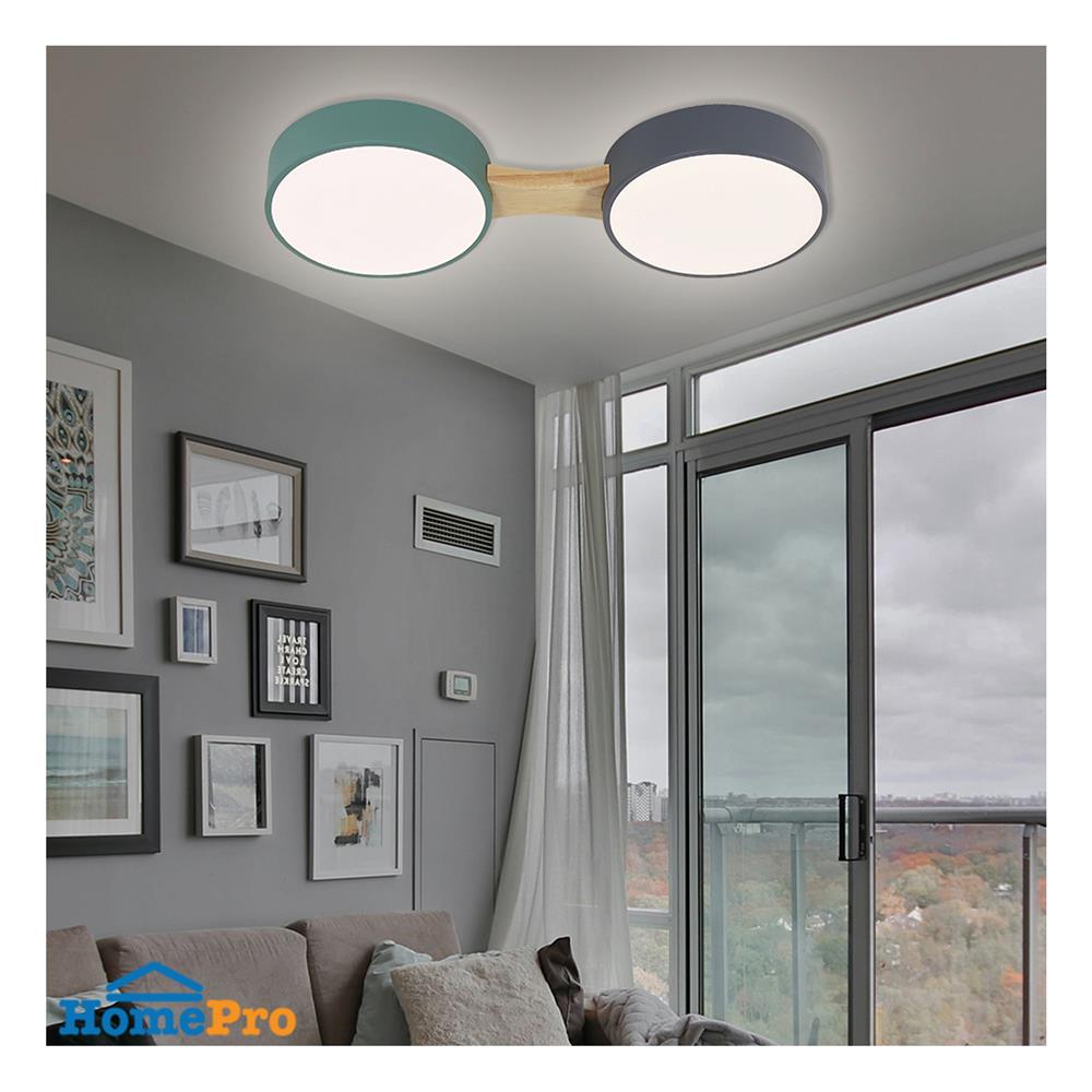 ไฟเพดาน LED STARLIGHT 06-PL-32101-2 48 วัตต์ DAYLIGHT/COOL WHITE/WARMWHITE 8 นิ้ว สีเขียว/เทา