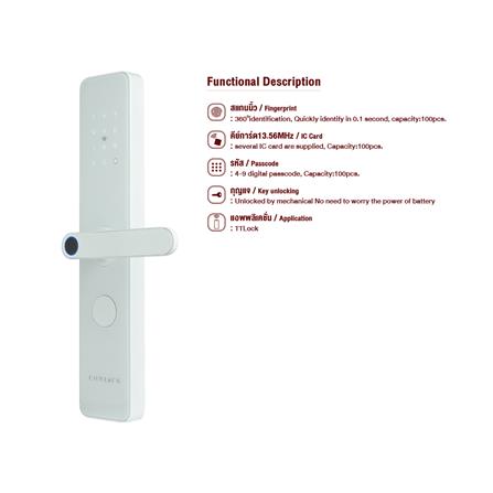 กลอนดิจิตอล CONLOCK CL-X1 สีขาว_5