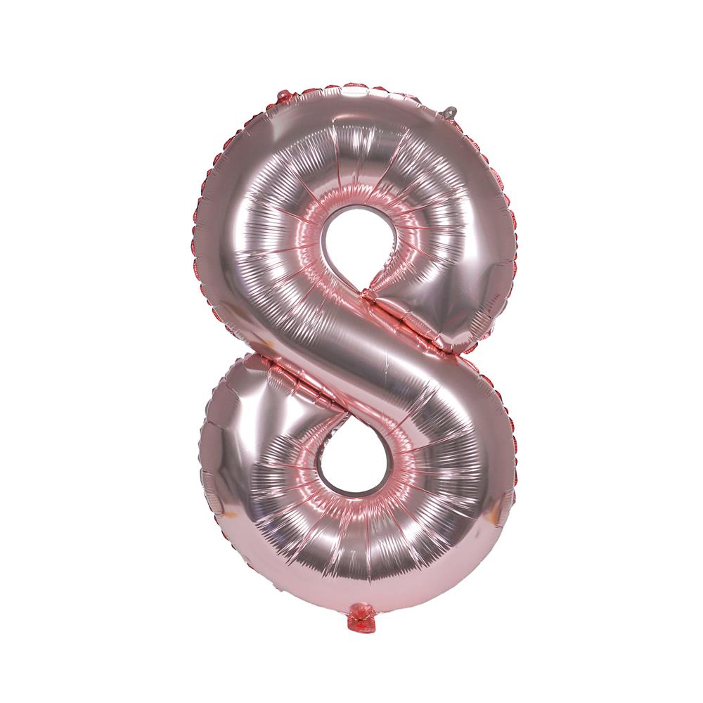 ลูกโป่งฟอยล์ตกแต่ง SNAZZ เลข 8 40 นิ้ว สีชมพู