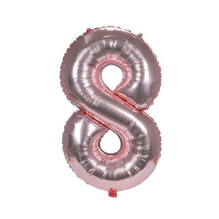 ลูกโป่งฟอยล์ตกแต่ง SNAZZ เลข 8 40 นิ้ว สีชมพู_0