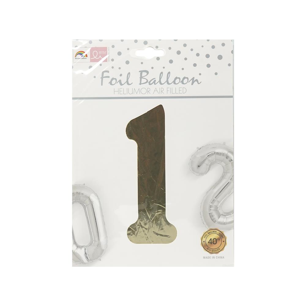 ลูกโป่งฟอยล์ตกแต่ง SNAZZ เลข 1 40 นิ้ว สีทอง