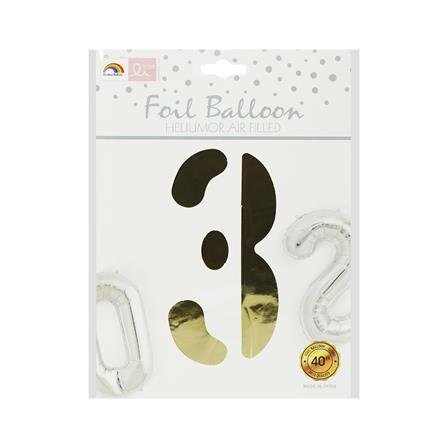 ลูกโป่งฟอยล์ตกแต่ง SNAZZ เลข 3 40 นิ้ว สีทอง_3