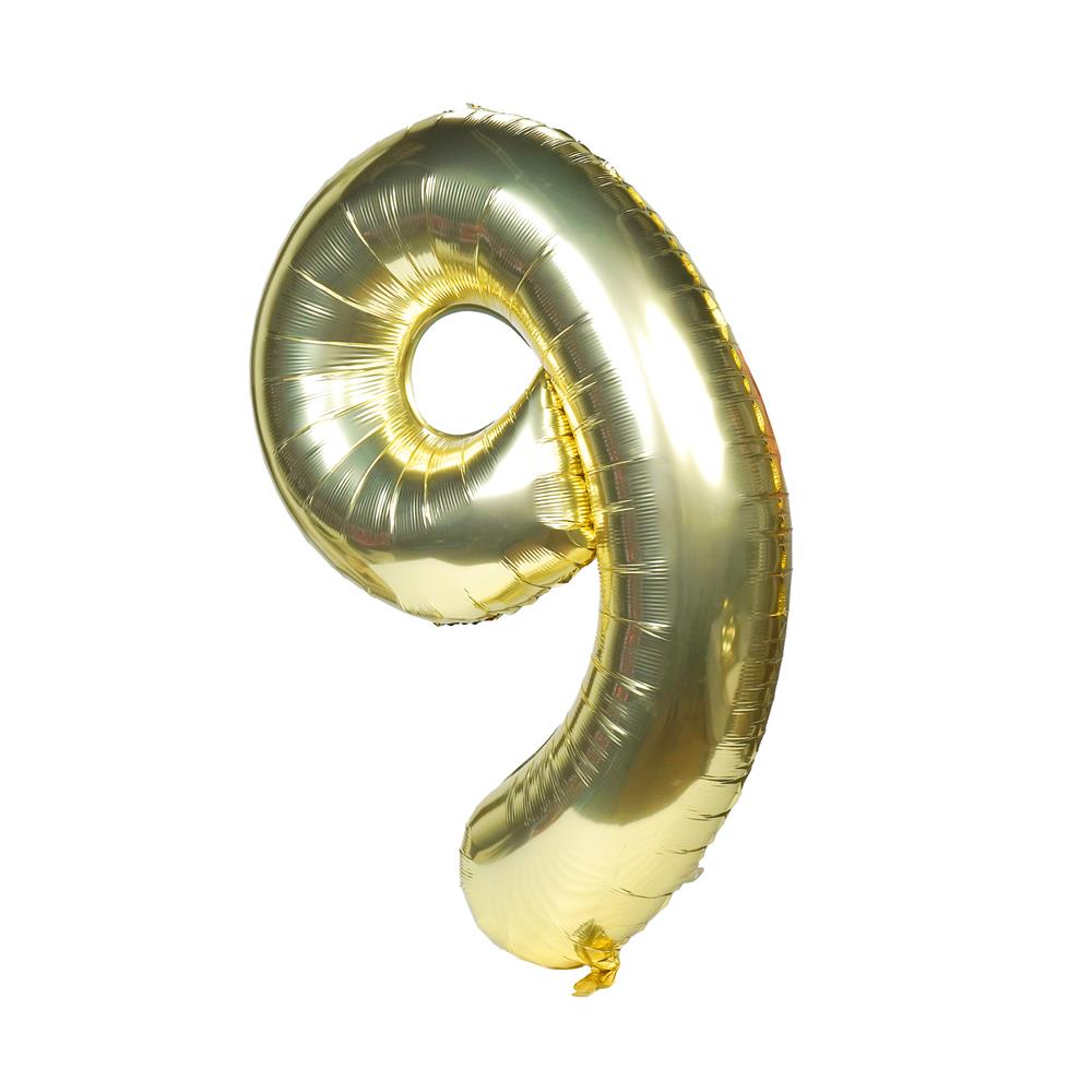 ลูกโป่งฟอยล์ตกแต่ง SNAZZ เลข 9 40 นิ้ว สีทอง