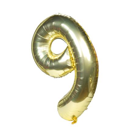 ลูกโป่งฟอยล์ตกแต่ง SNAZZ เลข 9 40 นิ้ว สีทอง_1