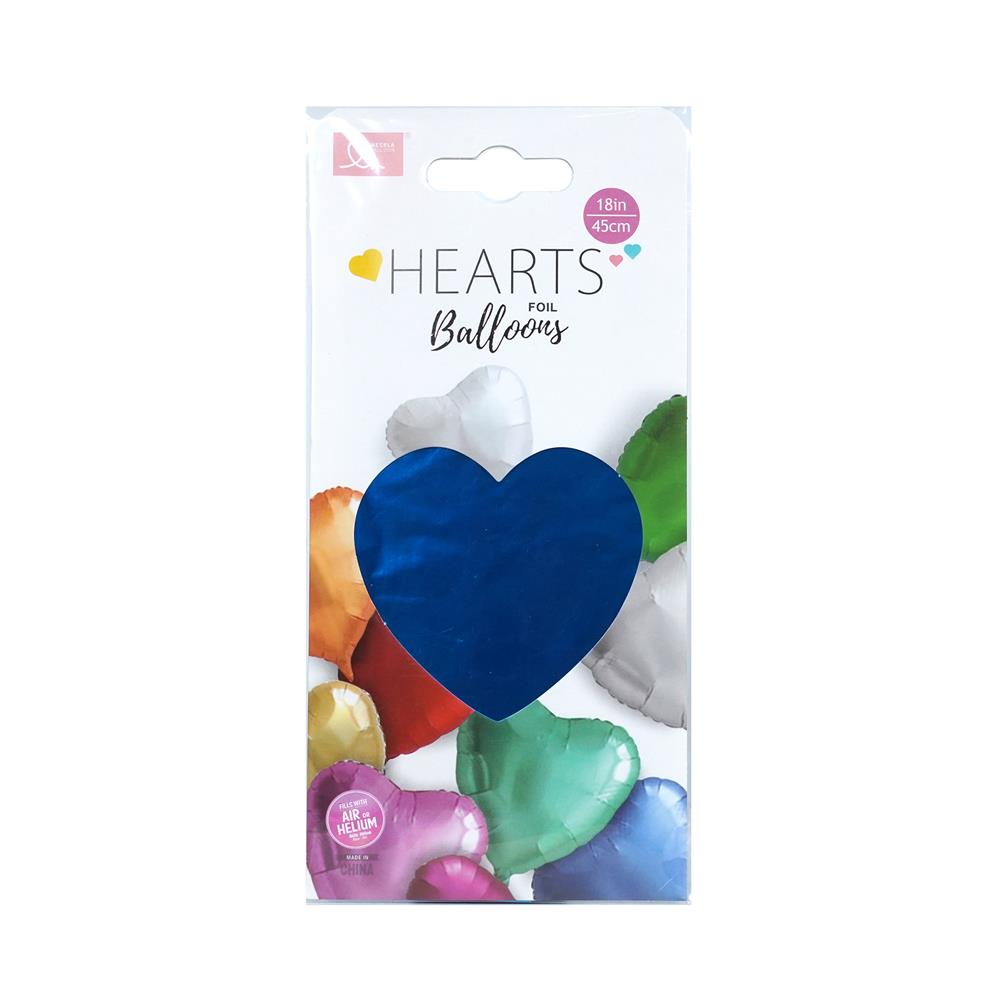 ลูกโป่งฟอยล์ หัวใจตกแต่ง SNAZZ 18 นิ้ว สีน้ำเงิน