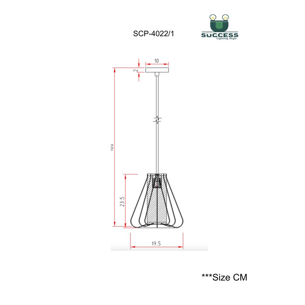 ไฟช่อ SUCCESS SCP-4022/1 สีดำ/ใส/ทอง 1 หัว
