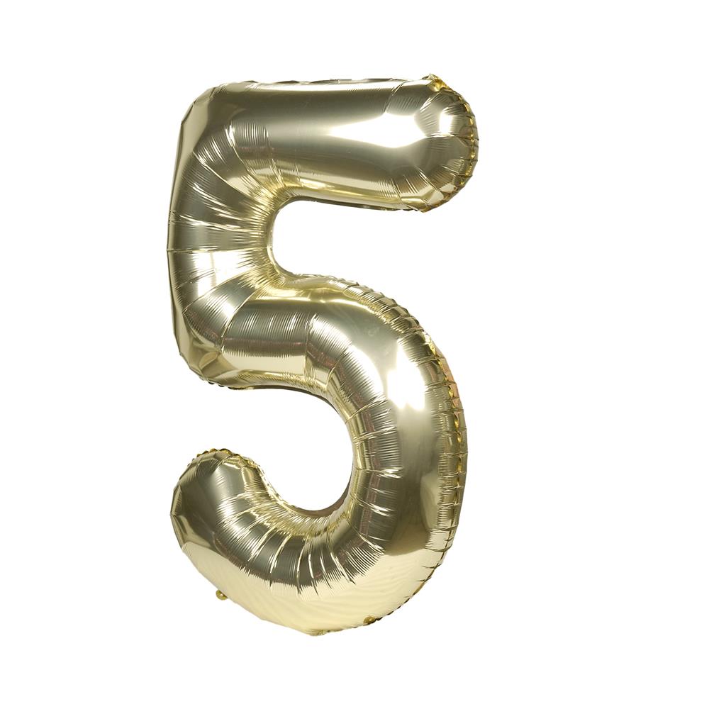 ลูกโป่งฟอยล์ตกแต่ง SNAZZ เลข 5 40 นิ้ว สีทอง