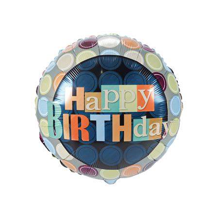 ลูกโป่งฟอยล์ HAPPY BIRTHDAY BALL SNAZZ 18 นิ้ว หลากสี_0