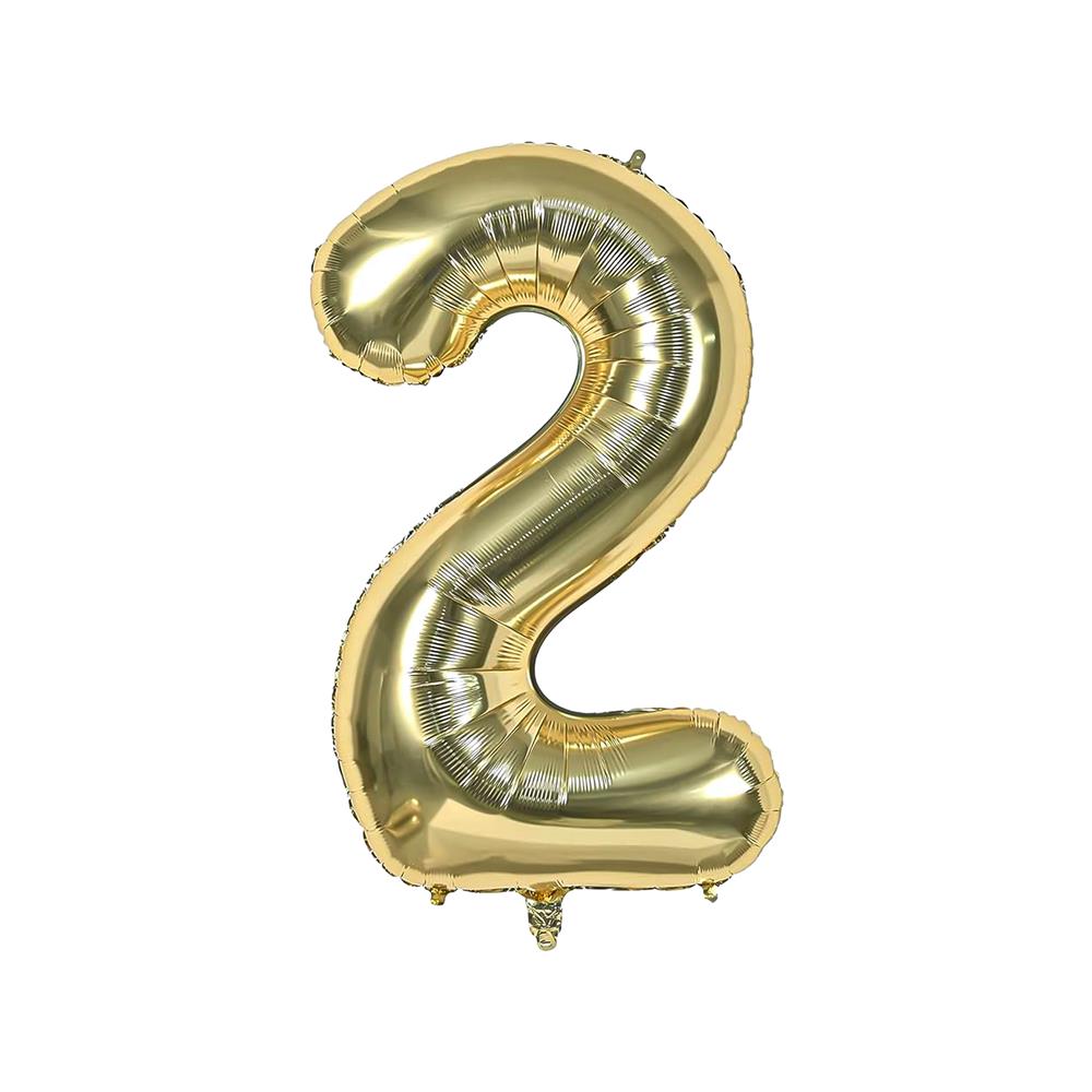ลูกโป่งฟอยล์ตกแต่ง SNAZZ เลข 2 40 นิ้ว สีทอง